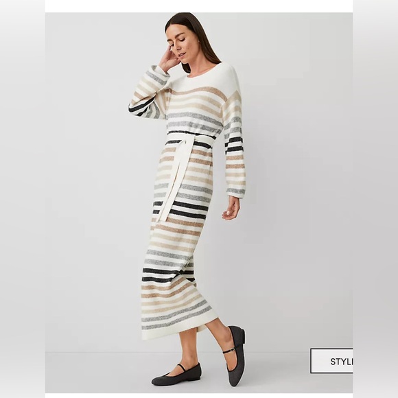 Multi Stripe Sweater Dress - Picture 1 of 2